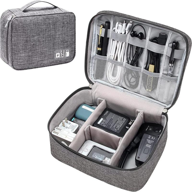 Travel Electronics Organizer, Large Capacity Storage Bag, Summer 2024 Storage Organizer, Waterproof Mobile Phone Digital Bag Organizer Storage, Multifunctional Desk Accessories, Room Organizer, Office Accessories, Makeup Products