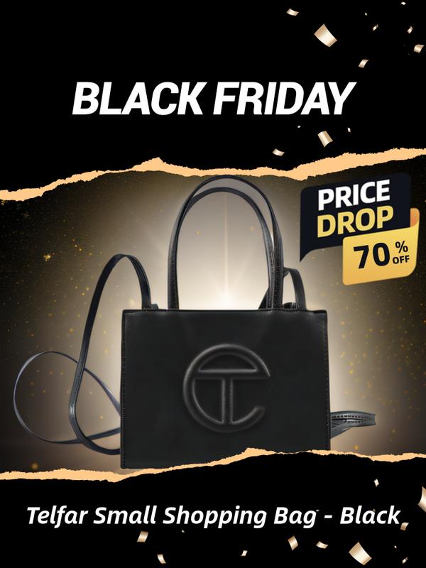 Telfar Small Black Shopping Bag  - Perfect Gift for Black Friday