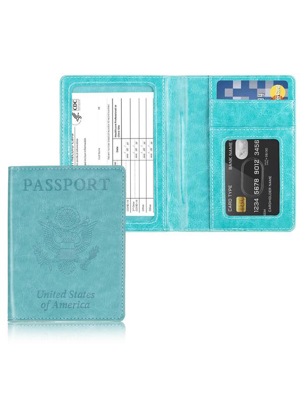 Casual Passport and Vaccine Card Holder Cover Combo,  Passport Case Wallet with Vaccine Card Slot for Women and Men