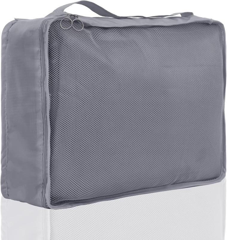 Travel Packing Cubes Lightweight,6 Set Luggage Organizers for Suitcase,Travel Accessories Bags for Clothes Shoes Electronics Cosmetics Toiletries Grey