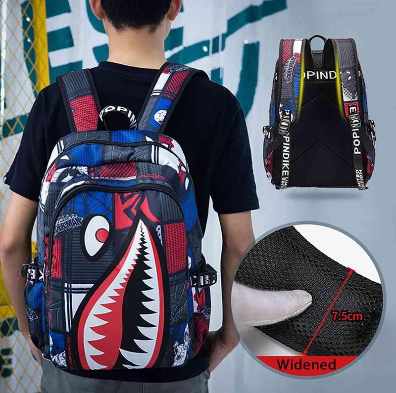 Waterproof backpack Shark USB Laptop Backpack, cartoon shoulder bag Casual Shark backpack for boys and girls teen adults