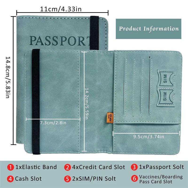 Vintage Business Passport Covers Holder Multi-Function