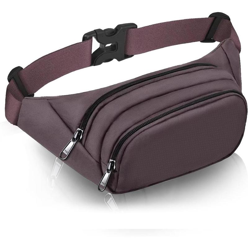 Large Fanny Pack for Women Men  Waist bag with 3-Zipper Pockets, Gifts for Enjoy Sports Traveling Workout Casual Hands-Free crossbody bags Fits MAX 7.9'' iPad & 6.6'' Phone Black