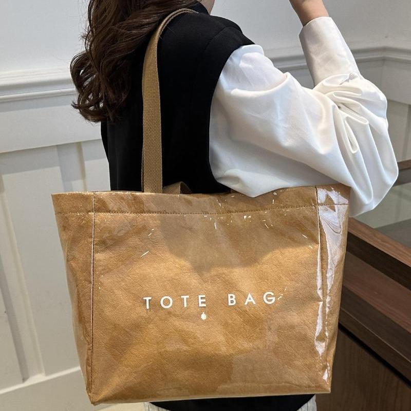 Letter Pattern Tote Bag, Large Capacity Fashion Tote Bag, Retro Casual Trendy Shoulder Bag, Simple Design Shoulder Tote Bag for Women & Men