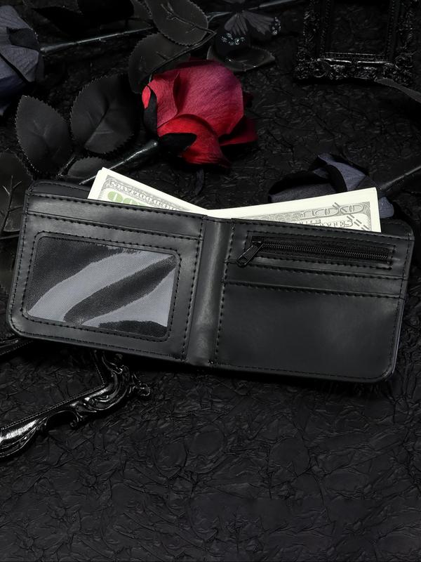 Men's  Skull Pattern Card Holder, Casual Pu Leather Multi Card Slot Card Holder, Fashionable Wallet for Men for Daily Use