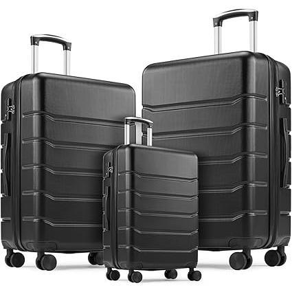 3 Pieces Luggage Set 20 24 28-inch, Hard Shell Rolling Suitcases for Travel Expandable Lightweight with Spinner Wheels 20 24 28-Inch Carry on Luggage, Expandable luggage sets with Spinner Wheels & Built-in TSA Lock, Lightweight Suitcase for Trave TSA Lock