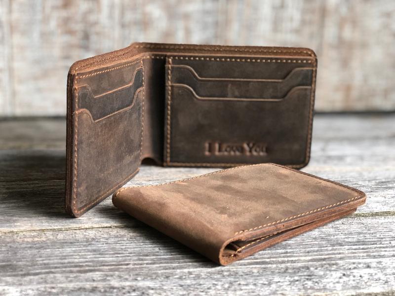 (Read in description) Classic Bifold Wallet, Mens leather wallet, Leather wallet, Monogrammed wallet, Personalized wallet, Gift Wallet