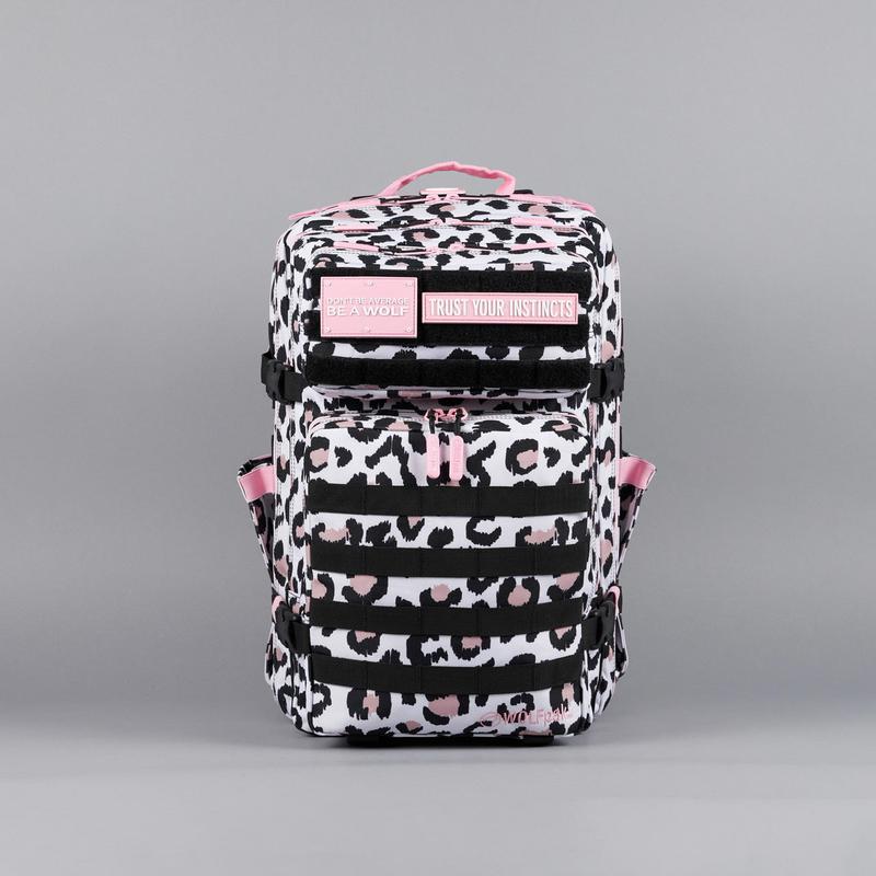 45L Backpack Leopard Pink Zip