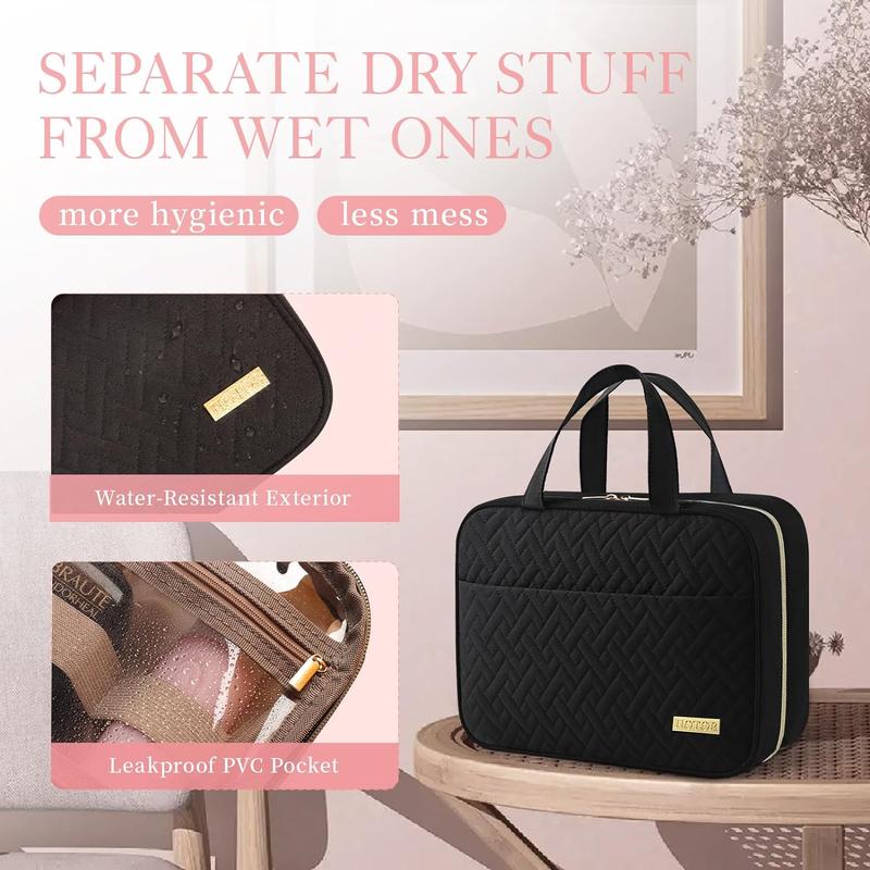 Travel Toiletry Bag - Toiletry ag w Hanging Hook - Spacious Bag for Women & Men, Makeup Bag Big Comparment, Waterproof for Travel Accessorie