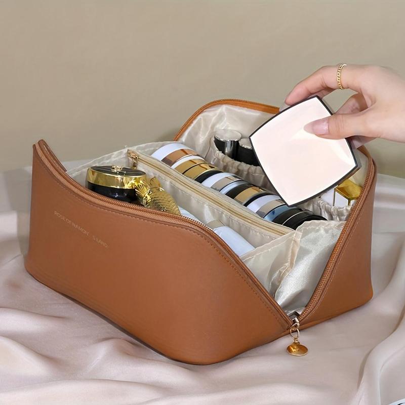 Large Capacity Travel Toiletries Set, Portable Cosmetic Bag with Brush Holder, Multi-function Bath & Swimming Storage Bag, Cruise Dormitory Necessities, Christmas Gift