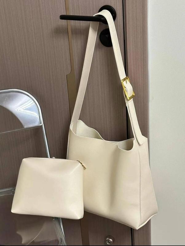 Women's Hobo Buckle Bag Casual Soft Leather Shoulder Bag Business Crossbody Bag Top Handle Tote Bags