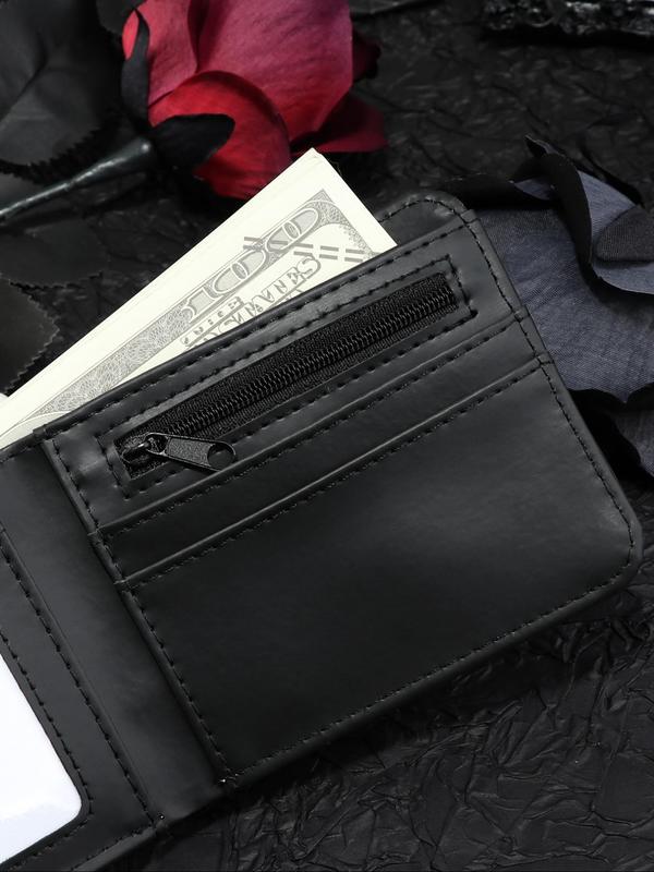 Men's  Skull Pattern Card Holder, Casual Pu Leather Multi Card Slot Card Holder, Fashionable Wallet for Men for Daily Use