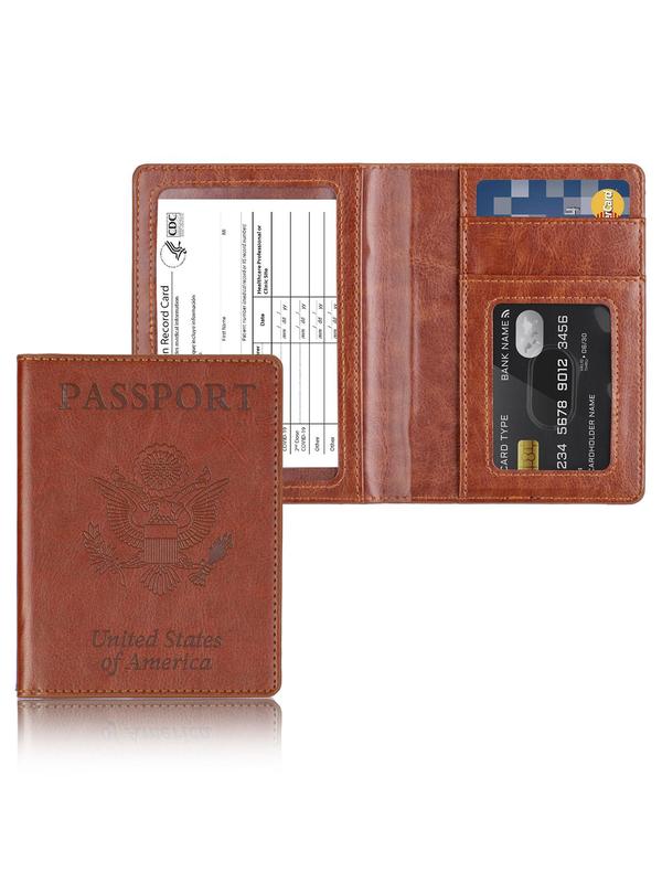 Casual Passport and Vaccine Card Holder Cover Combo,  Passport Case Wallet with Vaccine Card Slot for Women and Men