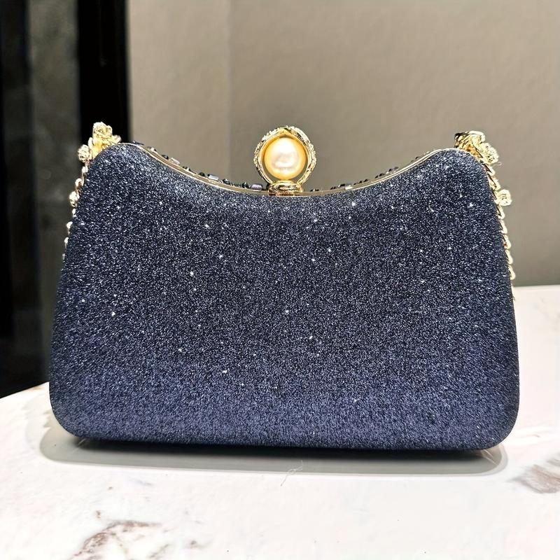 Luxurious Rhinestone Clutch Evening Bag For Women, Glittering Handheld Party Purse With Detachable ChainStrap, Elegant Accessory For Weddings BanquetsFormal Events, Versatile Shoulder Crossbody Handbag