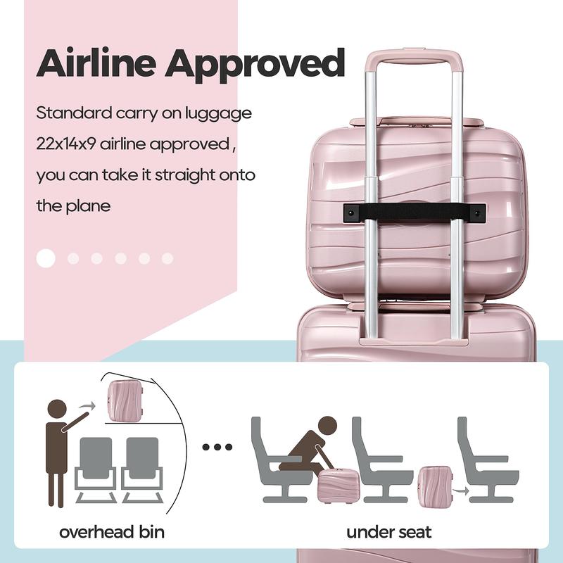 Luggage Sets 5 pces Expandable Suitcase Set, PP Hardshell Suitcase with Spinner Wheels,Lightweight Carry On Luggage with TSA Lock for Women pink joy way hard case expandable hard case tsa lock hard case 4 wheels 360 rotation expandable luggage