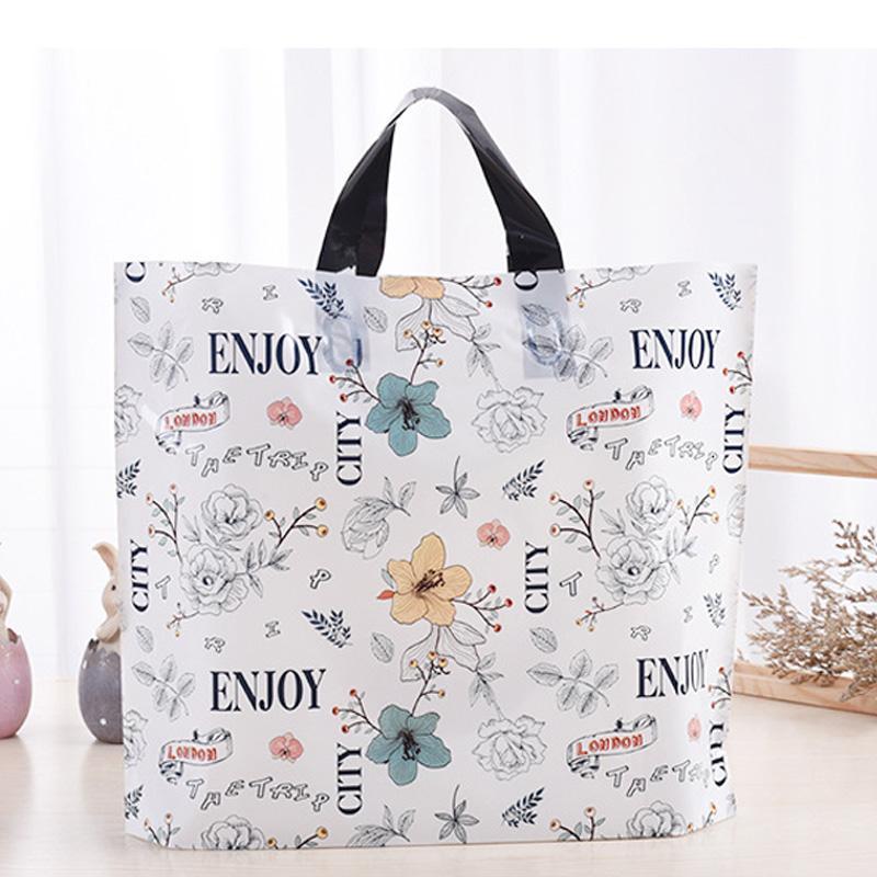 5pcs set Flower Printed Gift Bag, Reusable and Foldable Tote Bag for Gift Packaging, Househeld Portable Shopping Bag