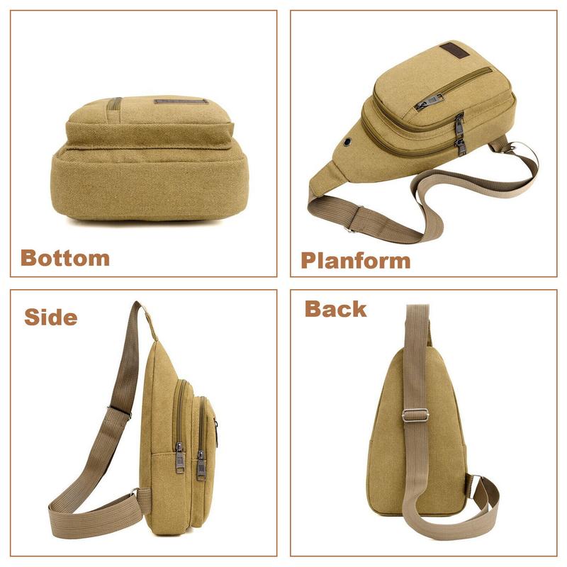 Men's Shoulder Bag Oxford Chest Bag Sling Crossbody Bag Casual Travel Phone Bag