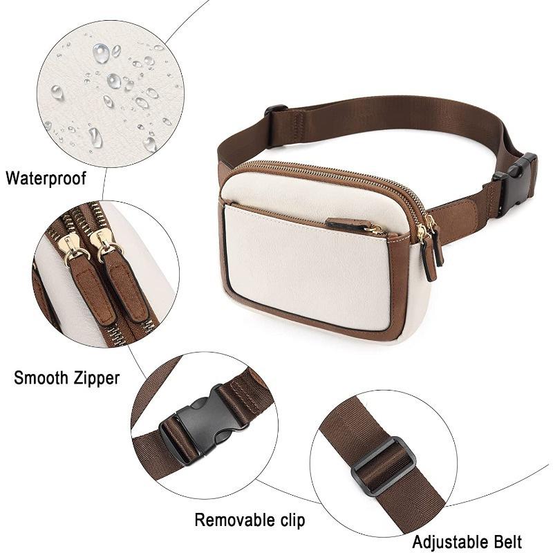 Belt Bag for Women with Adjustable Strap, Mini Everywhere Crossbody Waist Bag Adjustable Strap, Pu Leather Women's Fanny Pack