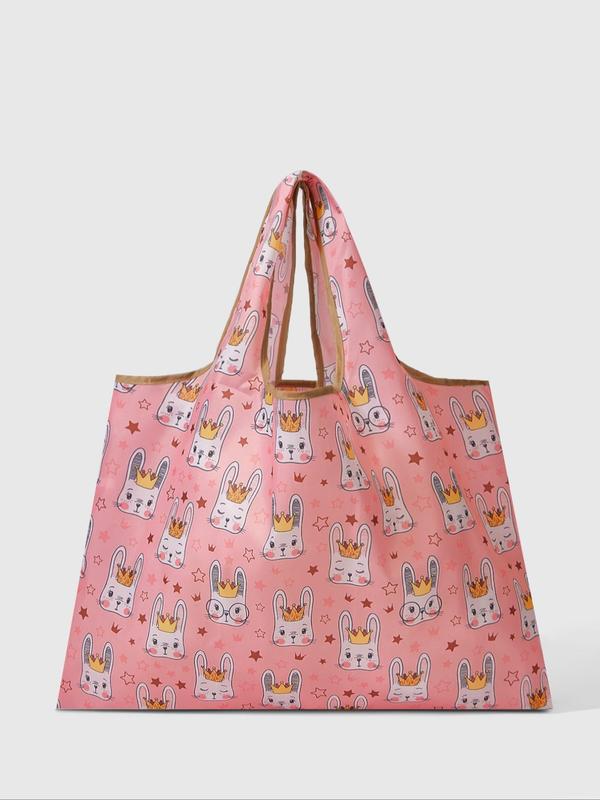 Cute Cartoon Cat Print Tote Bag,  Large Capacity Shoulder Bag for Women & Girls, Casual Trendy Versatile High-quality Daily Commuting Bag, Girl Fashionable Shopping Bag