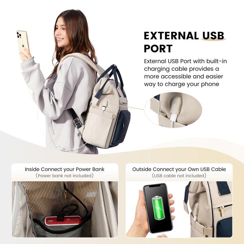 LOVEVOOK Laptop Backpack with USB Port - Large Capacity Computer Backpack for College, Teacher, Nurse, Travel Bag for Women