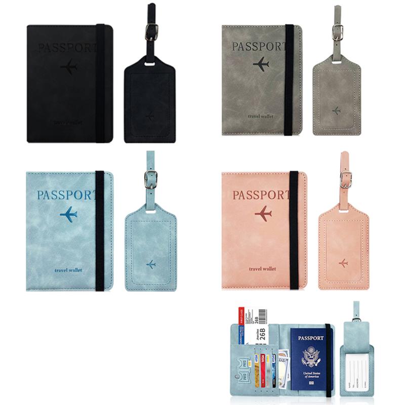 Passport Holder Cover Wallet With Luggage Tag,Useful Travel Accessories For Women Men