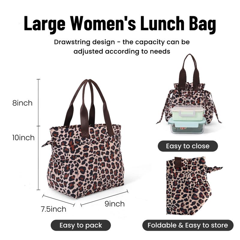 Lunch Bag Women Reusable Insulated Lunch Bag Stain-Resistant, Large Capacity Lunch box for Women Perfect for Office, Picnic, Outdoor, bottle holder lunch bag