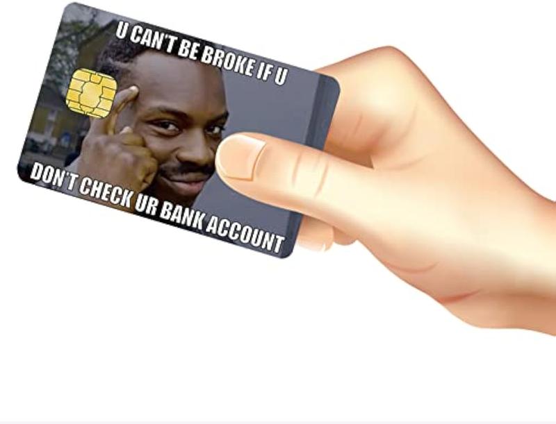 Personalized Bank Cards with Male Memes Design for Credit and Debit Cards | Wrinkle Resistant Skin Cover