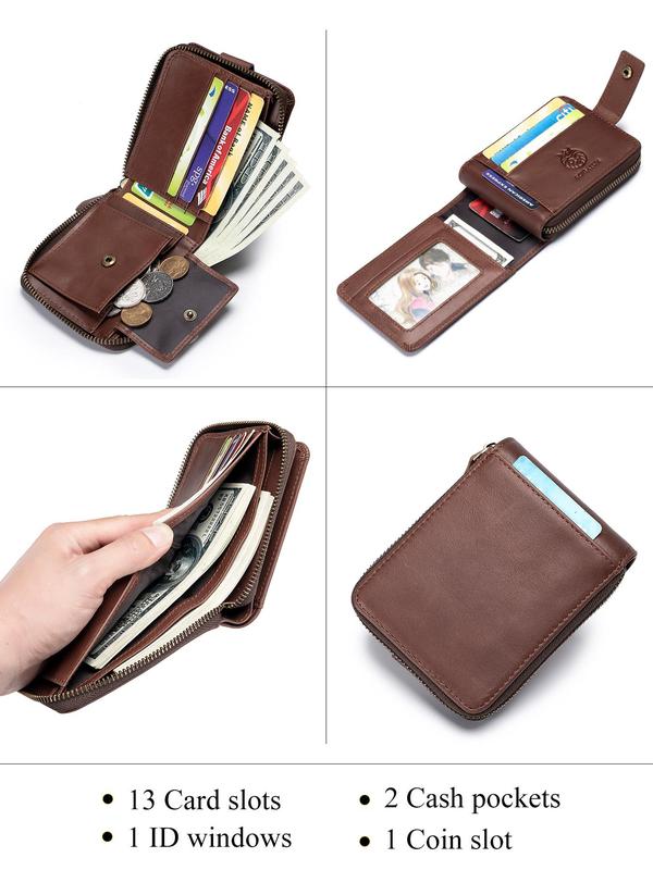 Men's Letter Design Short Wallet, Casual Multi-card Slot Large Capacity Mens Wallet for Daily Used, Casual Trendy Versatile High-quality Daily Purses, Fall Outfits, Earthtone Fall Freshness, Wallet for Men