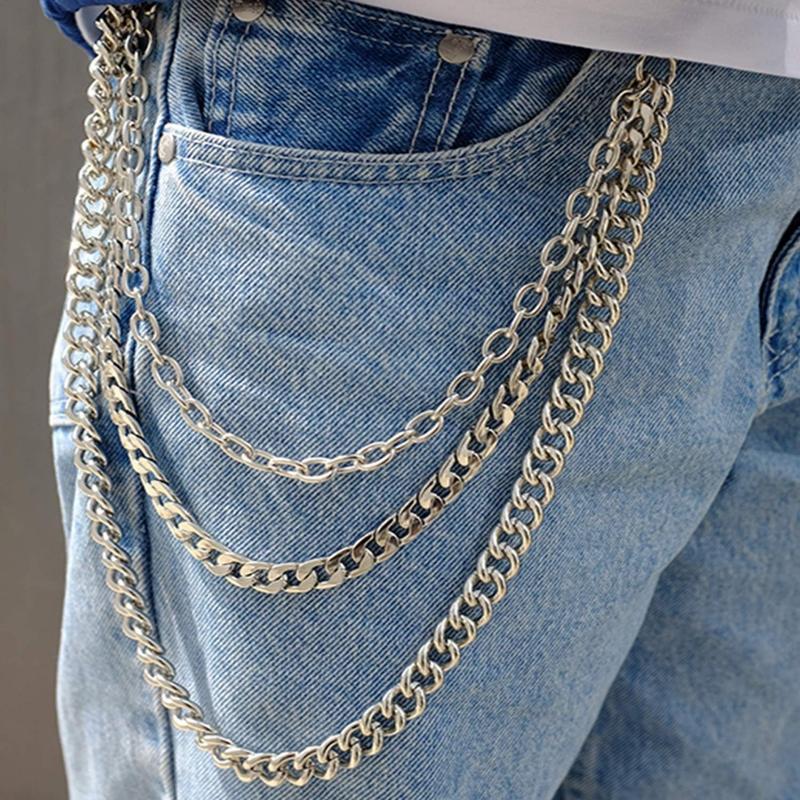 Trousers Chain, Wallet Chain Pocket Chain Belt Chain Jeans Chain with Both End Lobster Clasps for Key Wallet