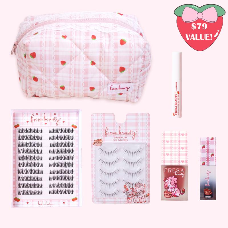 Fresa Beauty Strawberry Chiffon Makeup Bag BUNDLES