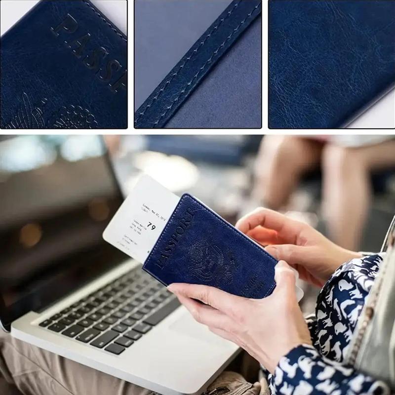 Passport Holder, PU Leather Passport Case with Waterproof Card Slot, Travel Accessories for Men & Women