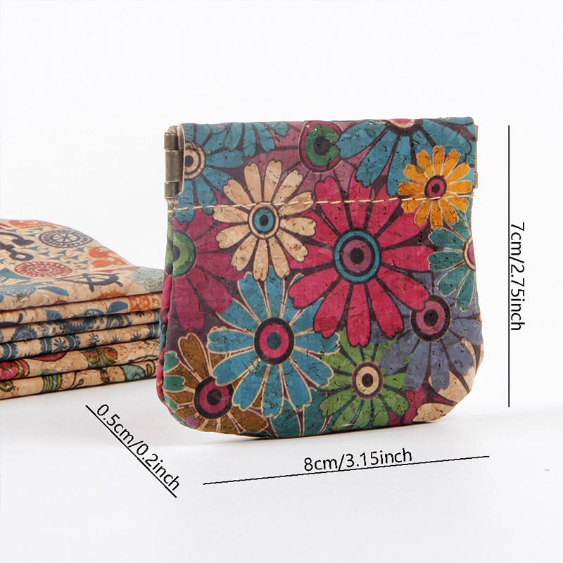 Boho Style Flower Pattern Coin Purse, 1 Count Vintage Coin Purse without Accessories, Multifunctional Earphone Bag, Portable Storage Bag for Home & Travel