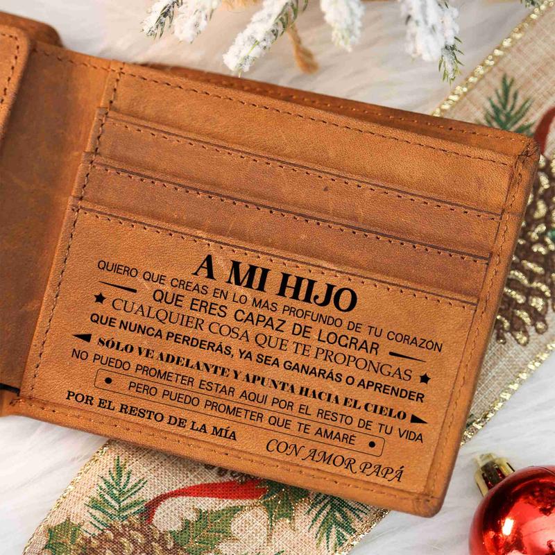 Christmas 2024-Mom to Son Wallet-Engraved Wallet For Son-Wallet for Son From Mom & Dad-Leather Wallet-Mens Wallet-Christmas Gift-Birthday Gift-Gift For Son Cannot Be Customized card  holder RFID Blocking Bifold Wallet black lightweight durable classic