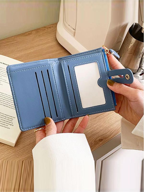 Women's Elegant Floral Pattern Short Wallet, Fashionable Zipper Bifold Wallet, Casual Versatile Card Holder for Daily Used