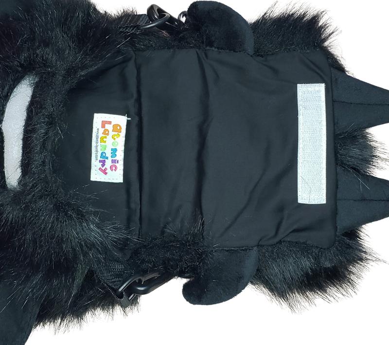 Edgy the black Floof Monster Friend BACKPACK Messenger Bag