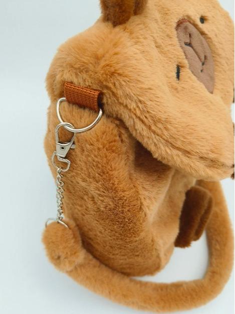 Fluffy Capybara Bag - Cute Dual-Strap Chain Shoulder Bag with Adorable Animal Design