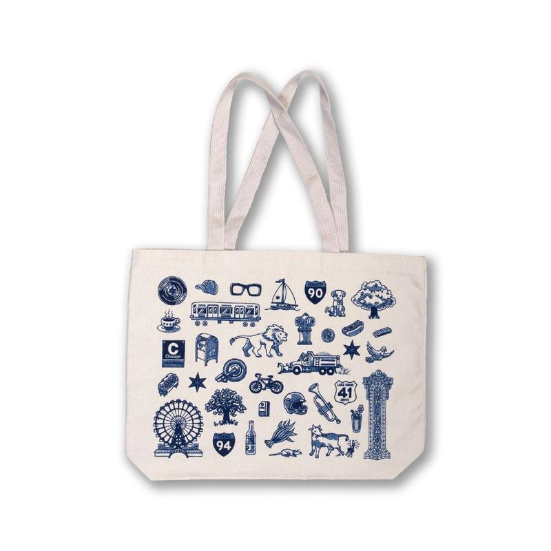 Chicago Icons Tote Bag - White