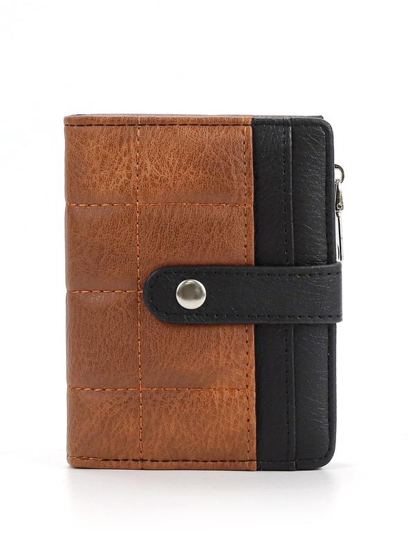 Women's Fashionable Colorblock Card Holder, Casual Versatile Zipper Short Wallet, Trendy All-match Card Holder for Daily Use