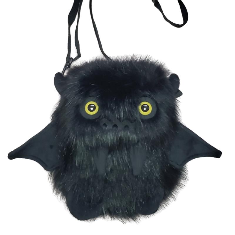 Edgy the black Floof Monster Friend BACKPACK Messenger Bag