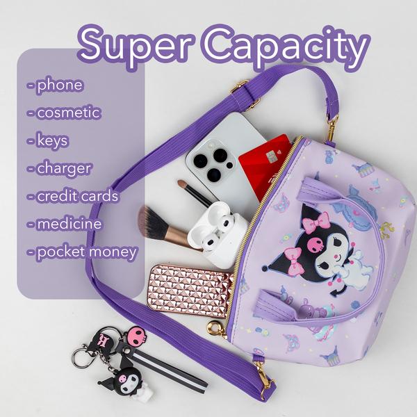 Shoulder Bag with Keychain and Two Magnetic Bracelets for Friends Cute Anime Wallet. Cute bag for women, girls, teenagers. Great gift.