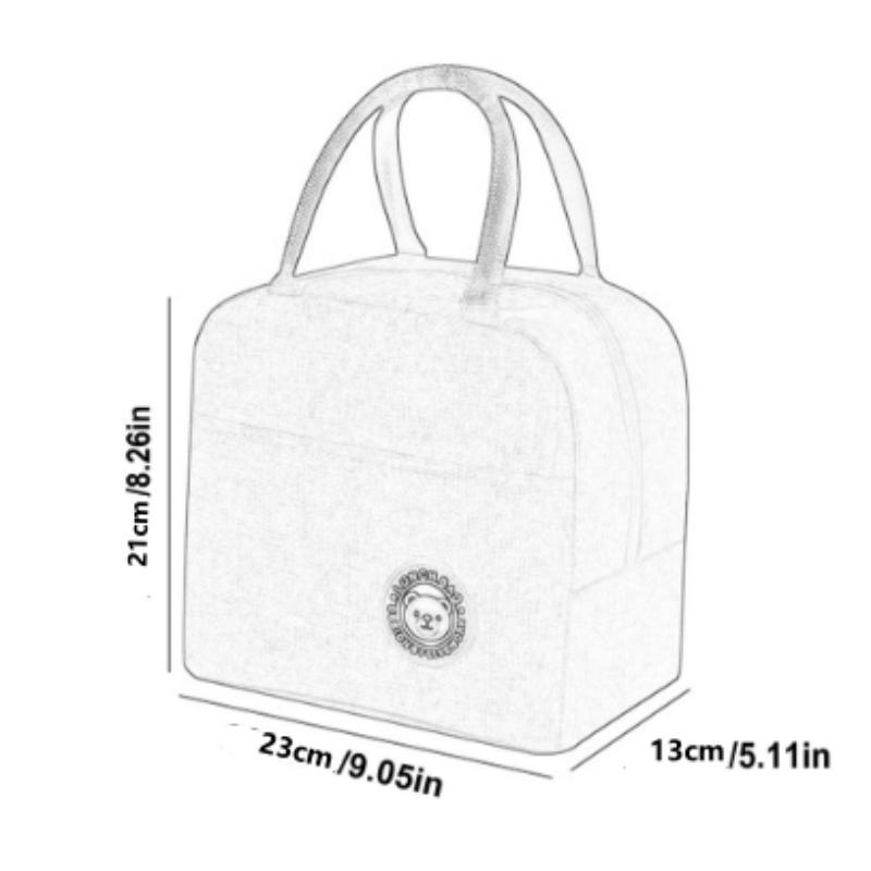 Lunch Bag with Handle, Portable Large Capacity Bento Box Bag with Zipper, Insulated Bento Bag for School Office