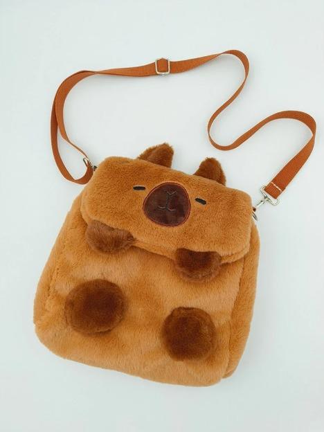 Fluffy Capybara Bag - Cute Dual-Strap Chain Shoulder Bag with Adorable Animal Design