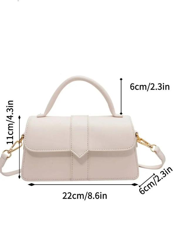 Women's Fashion Plain PU Leather Texture Small Square Bag, Casual Adjustable Strap Zipper Crossbody Bag, Simple Design All-match Handbag for Work Office & Daily Used