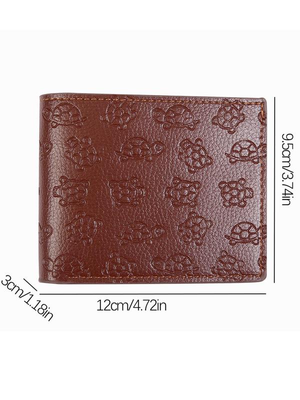 Men's Animal Embossed Short Wallet, Casual Pu Leather Card Holder, Lightweight Simple Wallet for Men