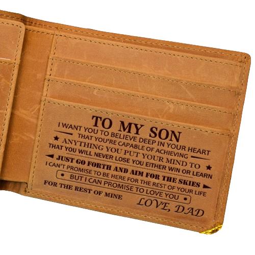 Christmas 2024-Mom to Son Wallet-Engraved Wallet For Son-Wallet for Son From Mom & Dad-Leather Wallet-Mens Wallet-Christmas Gift-Birthday Gift-Gift For Son Cannot Be Customized card  holder RFID Blocking Bifold Wallet black lightweight durable classic