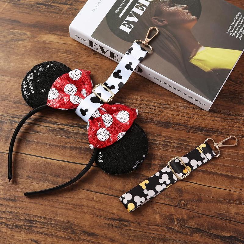 Mouse Ear Holder for Backpack Bag Headband Holder Lanyard Strap Keychain Trip Accessories Hanging Display Decor Organizer Short