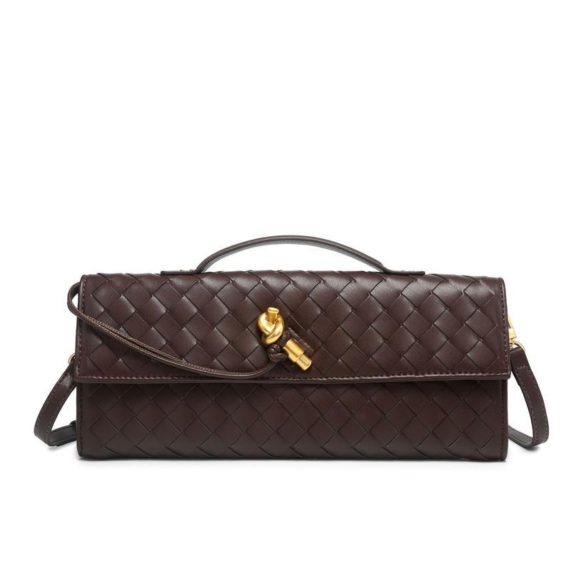 Cross-Border E-Commerce Woven Bag Andiamo Dinner Clutch European and American Fashion Long Bolt Bag Factory Wholesale