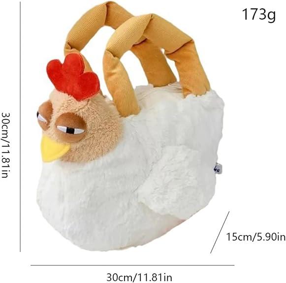 Chicken Bag Novelty Chicken Purse Cute Chicken Plush Handbag Funny Birthday Gifts for Friends