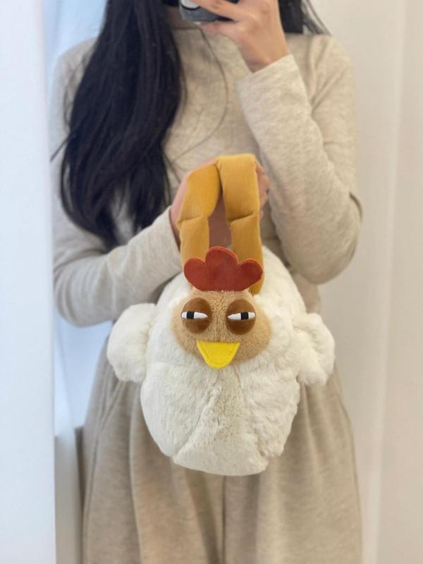 Chicken Bag Novelty Chicken Purse Cute Chicken Plush Handbag Funny Birthday Gifts for Friends