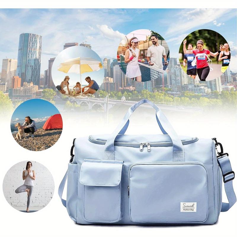 Sports Gym Bag with Shoes Compartment Travel Duffel Bag with Dry Wet Separated Pocket for Men and Women, Overnight Bag Weekender Bag Training Handbag Yoga Bag